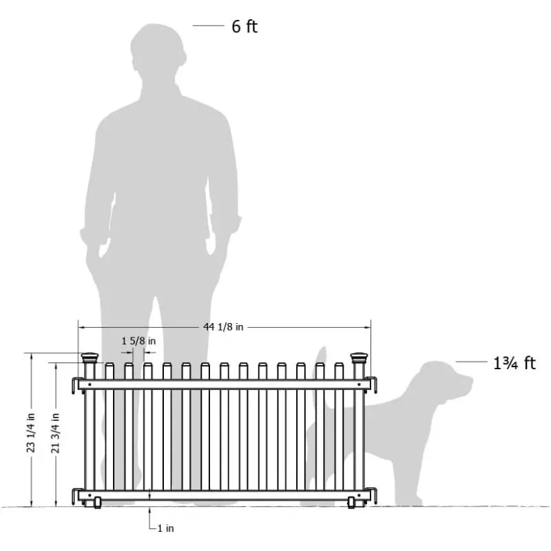 22in H x 44in W (2 Panels) Freestanding Zippity Portable Puppy Fence Kit, Dog Puppy Playpen, Dog Fence Outdoor for Yard, Vinyl