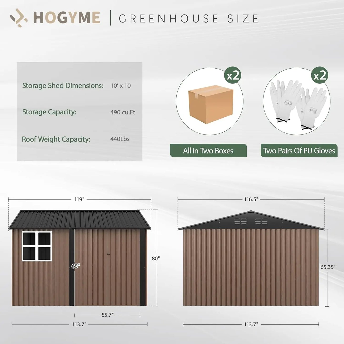 10x10 FT Outdoor Storage Shed, Large Metal Tool Sheds with Updated Frame Structure and Lockable Doors, Garden Shed for Backyard