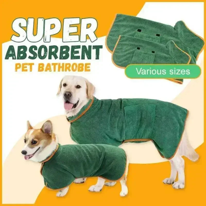 1pc Pet Bathrobe Fast Drying Towel Microfiber Absorbent Soft Bath Robe for Small Medium Large Dogs
