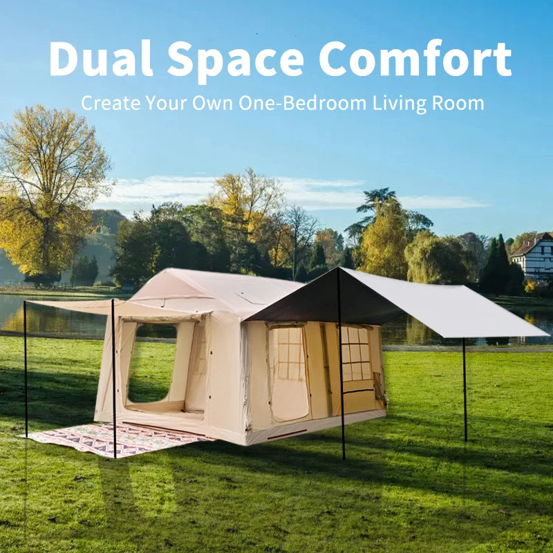 10-12 People Inflatable Tent for Camping Large Inflatable Tent, Easy Setup Glamping Tent with Pump,4 Season Tents for Camping,I