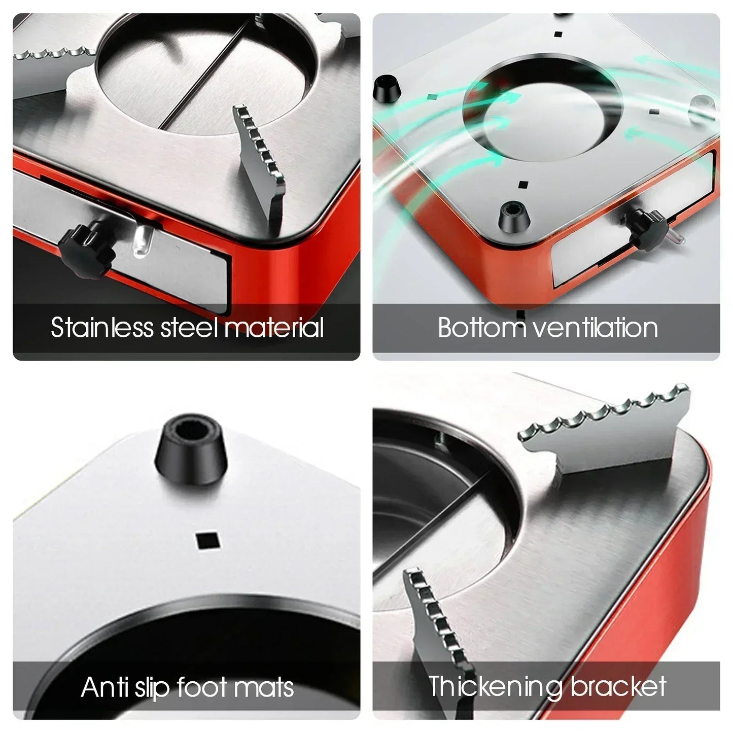 Portable Camping Stove with Adjustable Firepower Drawer Alcohol Stove For Outdoor Barbecue Camping Equipment