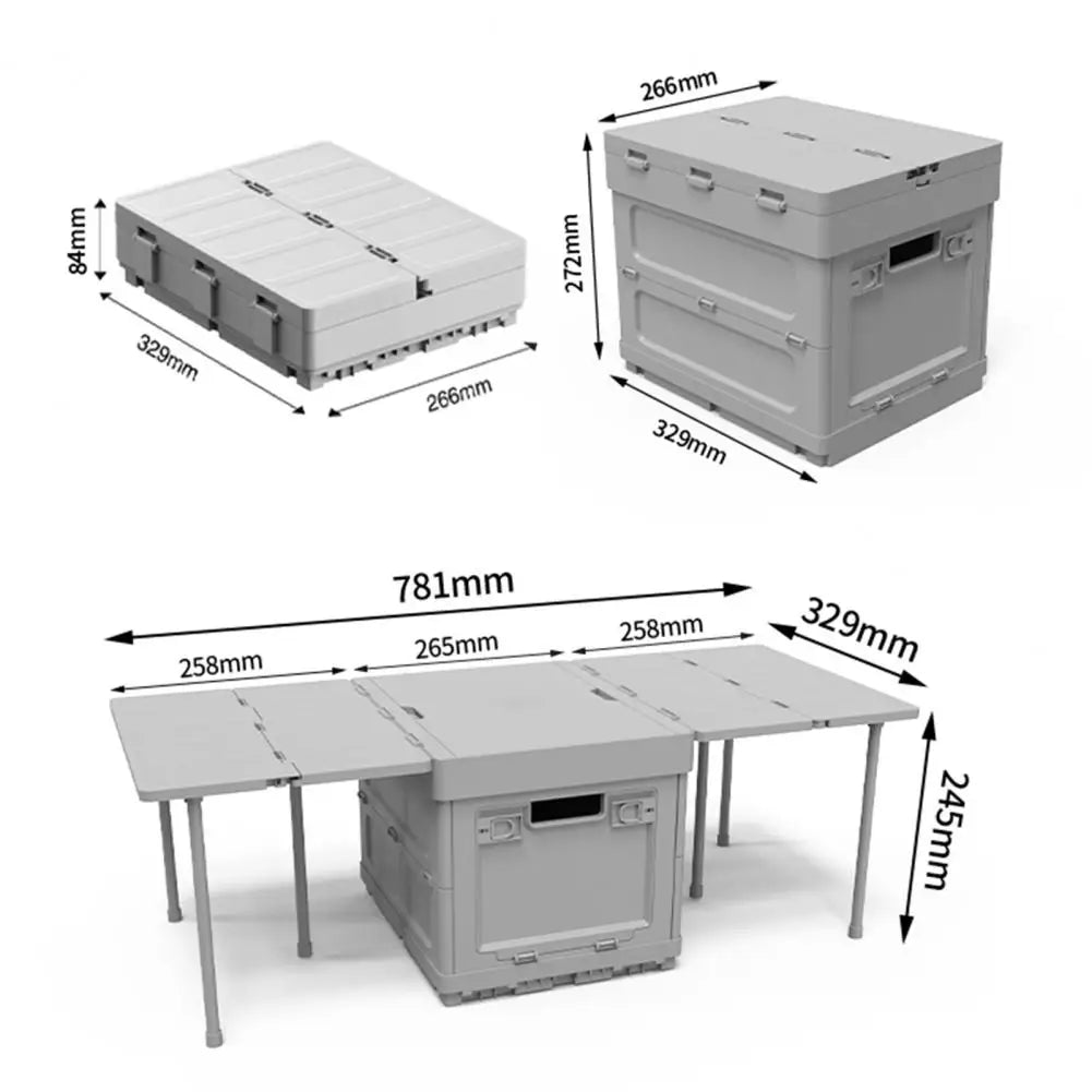 Folding Table with Storage Container Portable Folding Table with Storage Capacity Parking for Outdoor for Patio for Sports