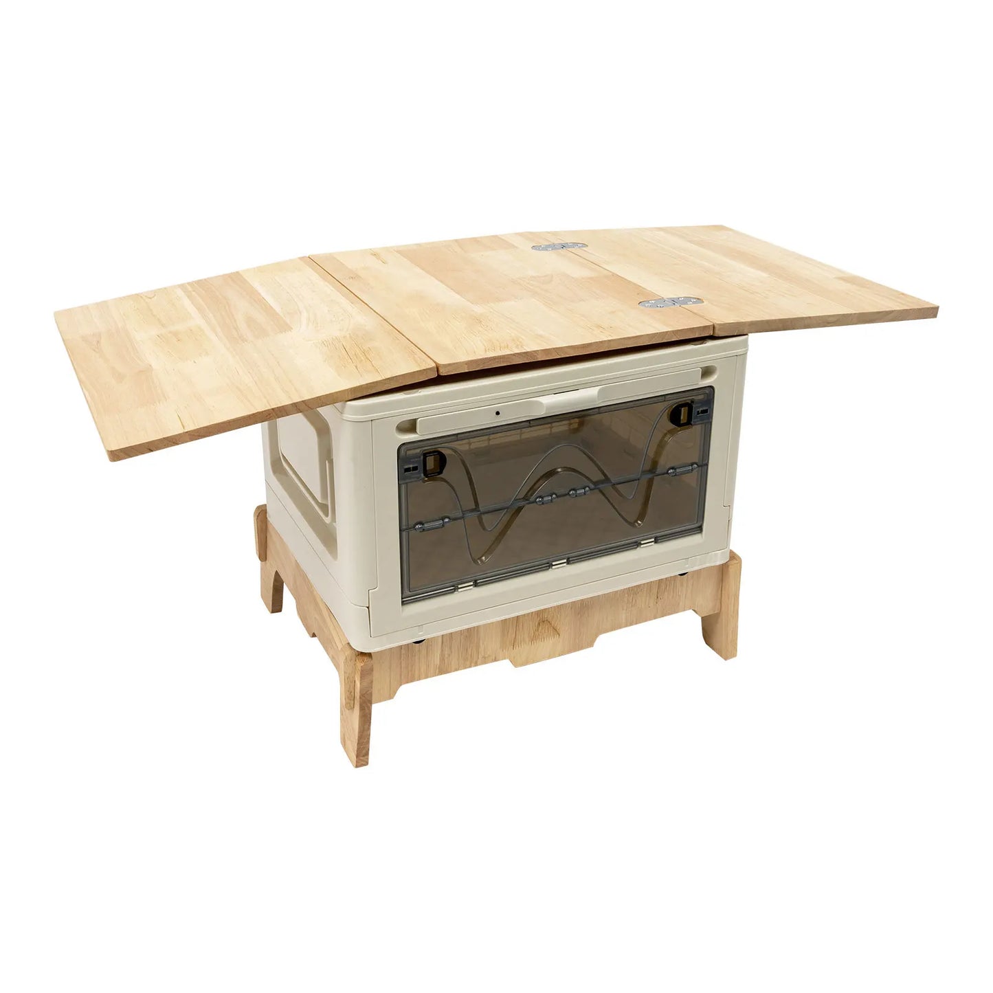 Folding Camping Table with Storage, Lightweight Camp Storage Box, Small Portable Foldable Compartment Table for Indoor, Outdoor