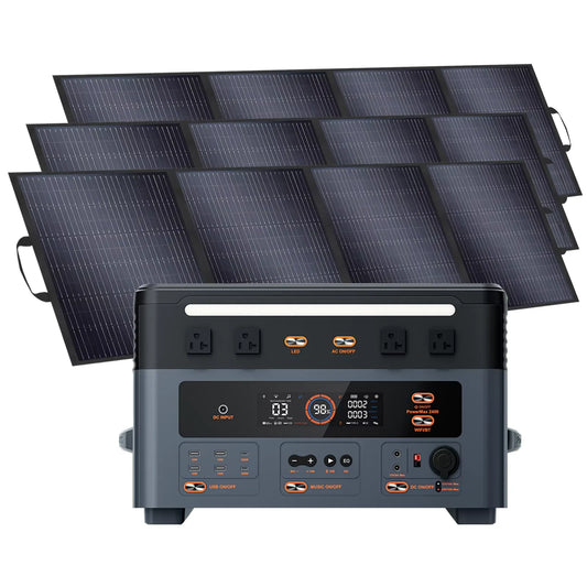 OSCAL 1872Wh Solar Generator 2400W（4800W Peak）with SolarPanel 3*200W(600W) LiFePO4 Portable Power Station with Solar Charger