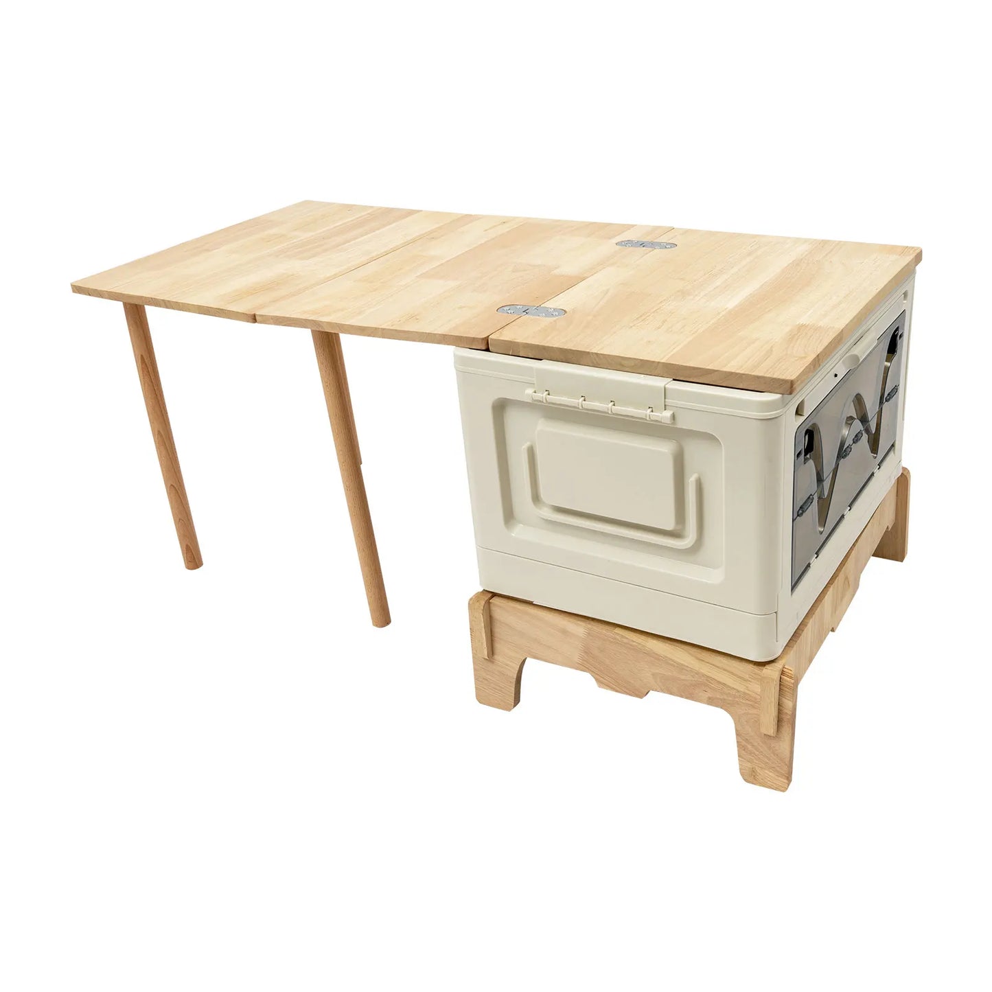 Folding Camping Table with Storage, Lightweight Camp Storage Box, Small Portable Foldable Compartment Table for Indoor, Outdoor