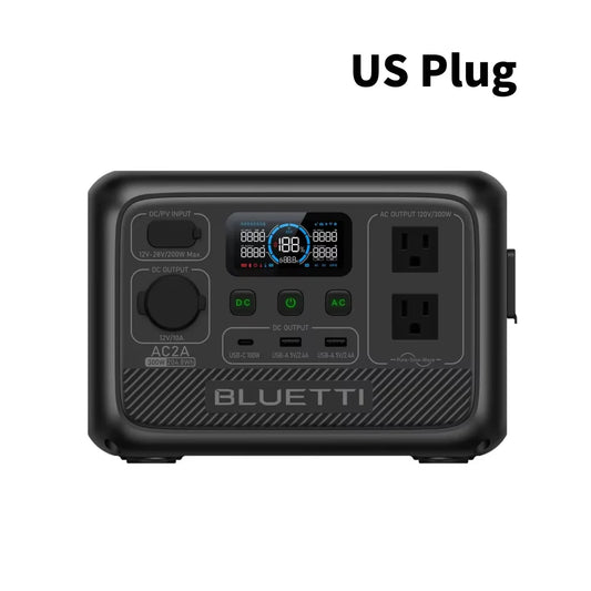 [US Plug] BLUETTI AC2A 300W 204Wh Portable Power Station LiFePO4 Battery Backup Solar Generator 3,000+ Cycle App Camping RV Life