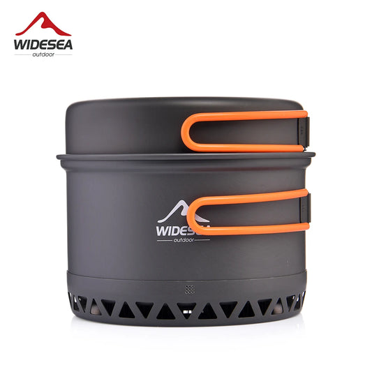 Widesea Camping 1.3L 2.3L Cookware Outdoor Cooking Set Heat Cooker Travel Tableware Pot Kettle
