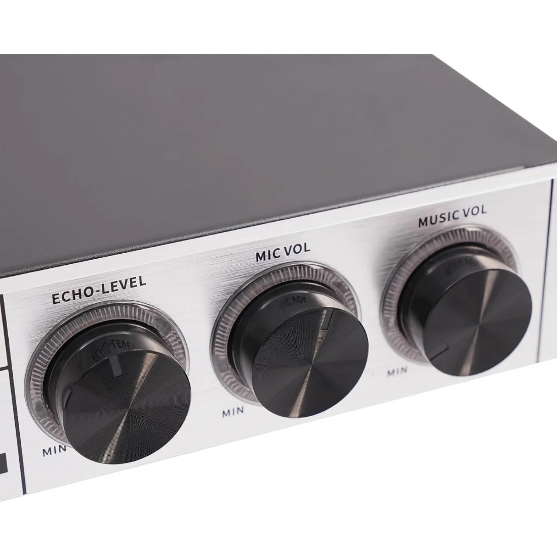 Professional 4-Mic Karaoke Mixer, Non-slip, Ati-howling, Bluetooth & USB & Optical Audio with Anti-Feedback & EQ Controls