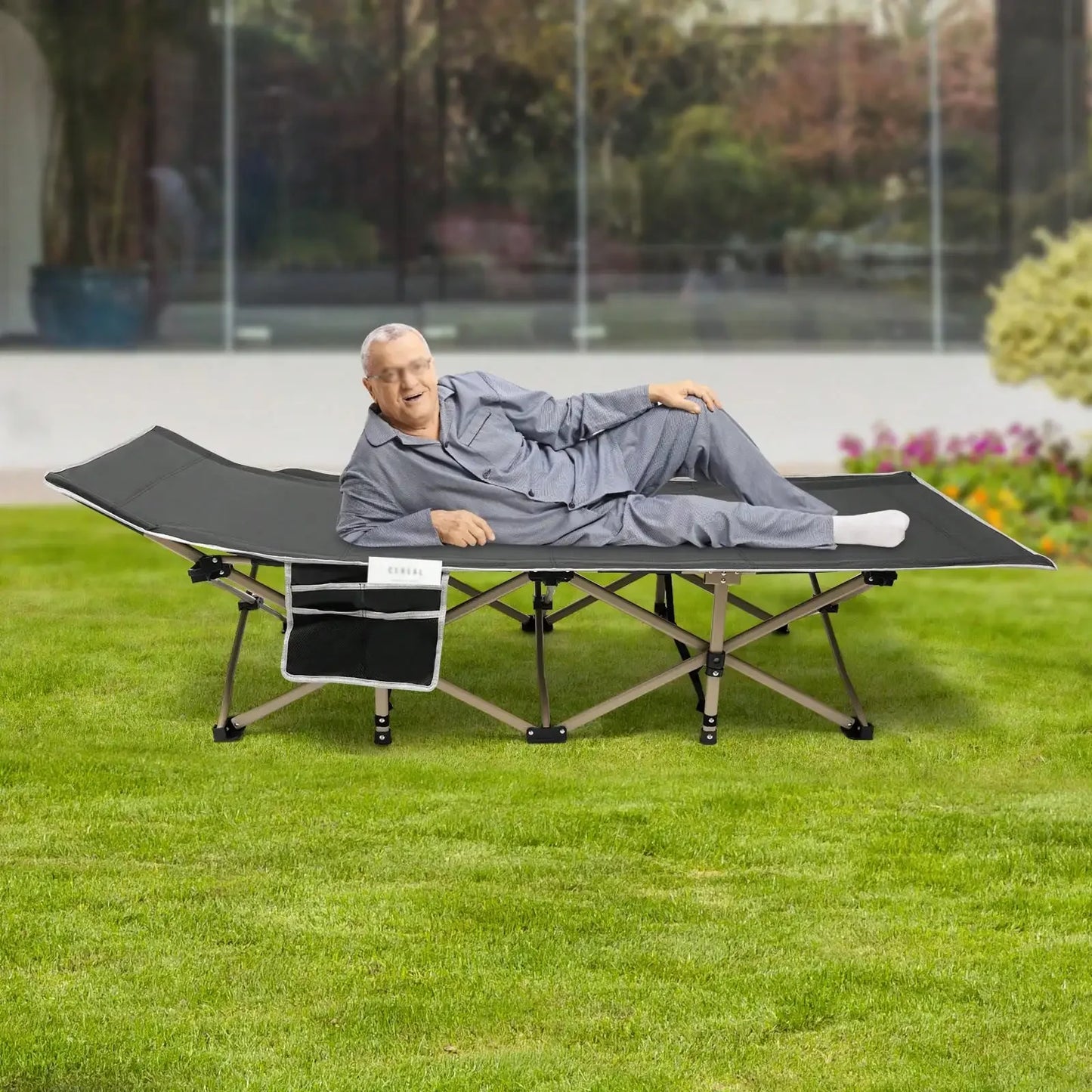 Folding Camping Cot Elevated Cot Portab Lightweight Sleeping Bed Outdoor