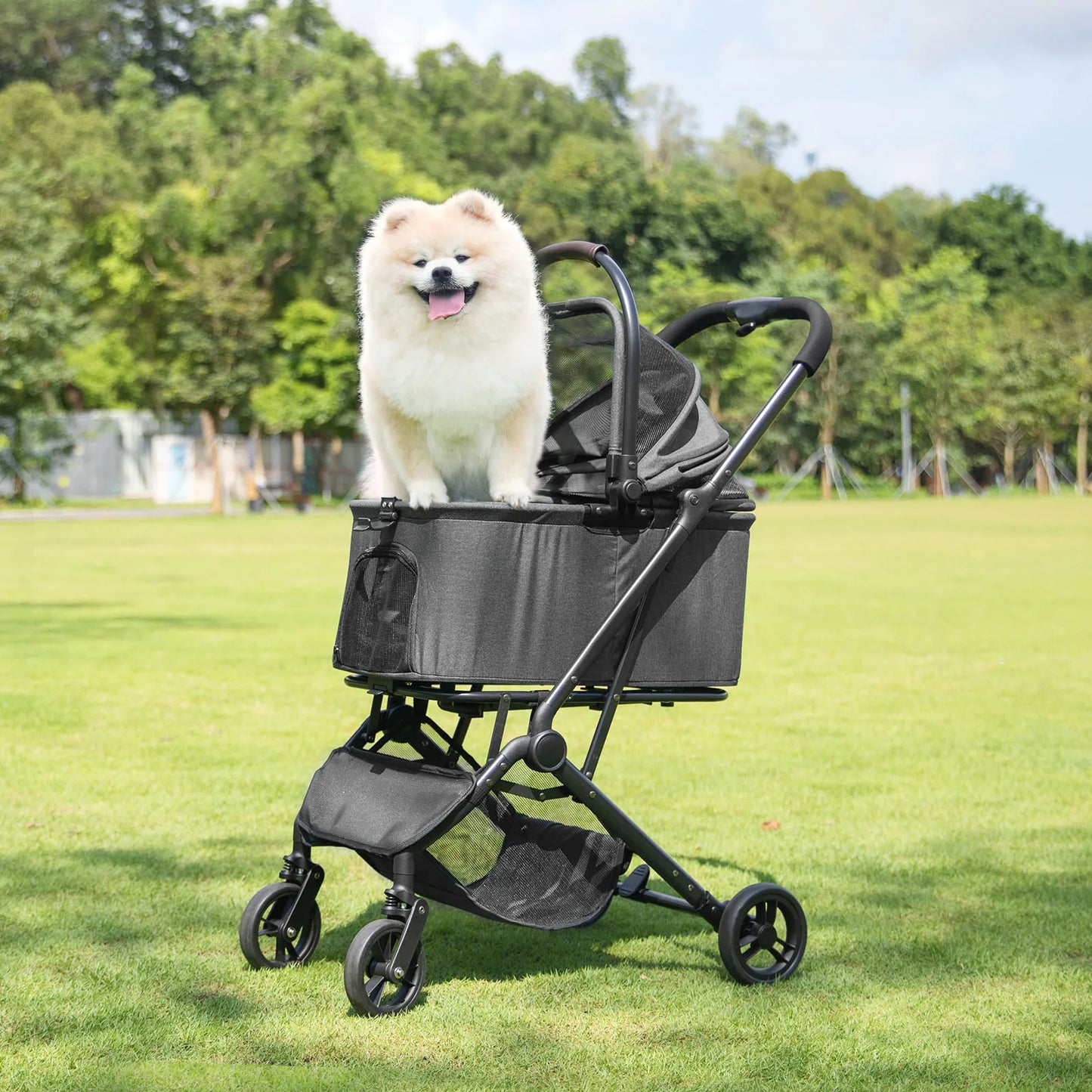 Pet Stroller for Dogs Dog Strollers for Small/Medium Dogs With Detachable Carrier Easy Lock Canopy Cozy House Trolley Pet Bags