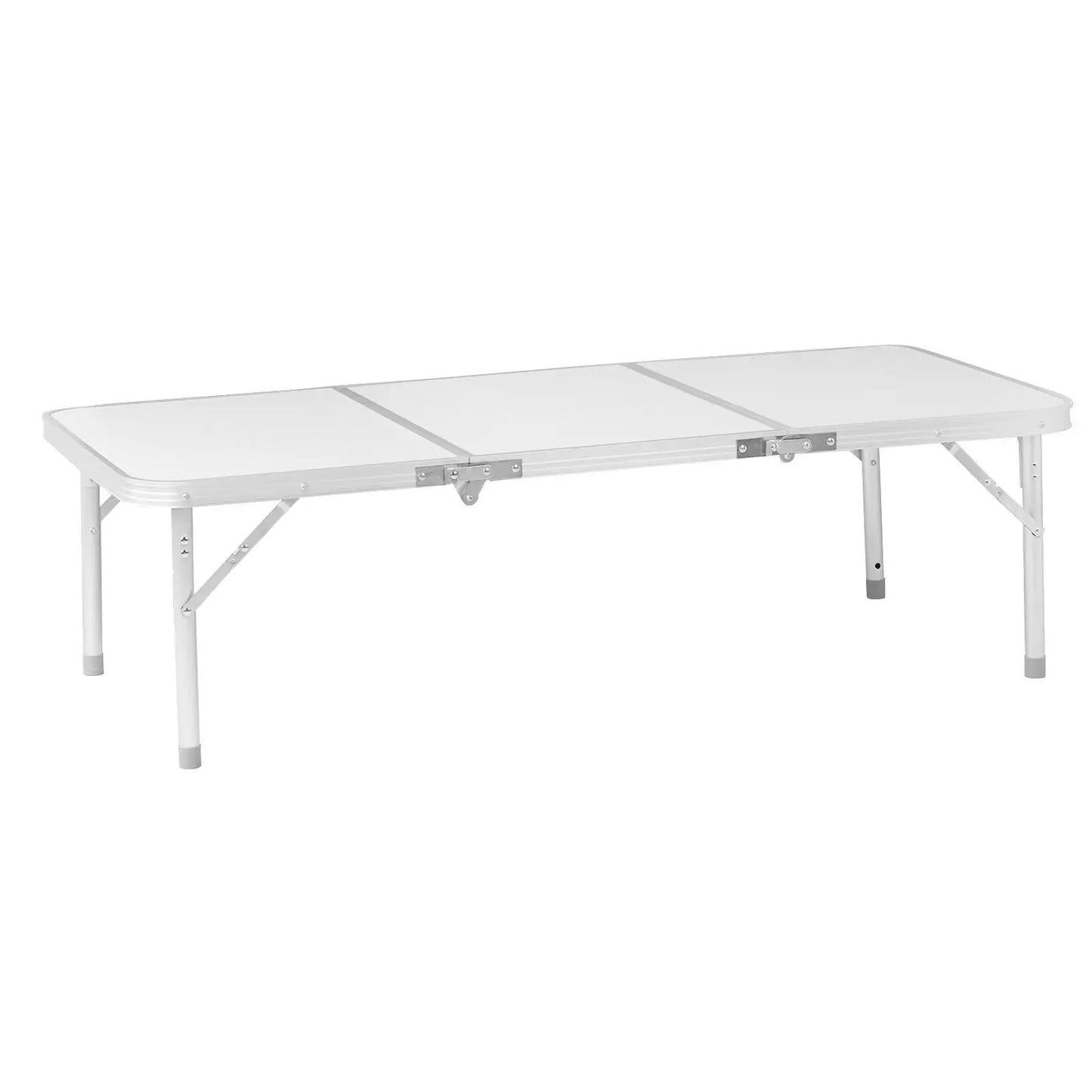 4ft Adjustable Height Folding Aluminum Picnic Table - Lightweight Portable Outdoor Table for Camping, Beach, and Parties