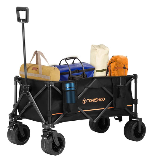 Portable Large Capacity Wagon All Terrain Foldable Wagon Utility Wagon Cart for Grocery Outdoor Beach Gardening Shopping Cart