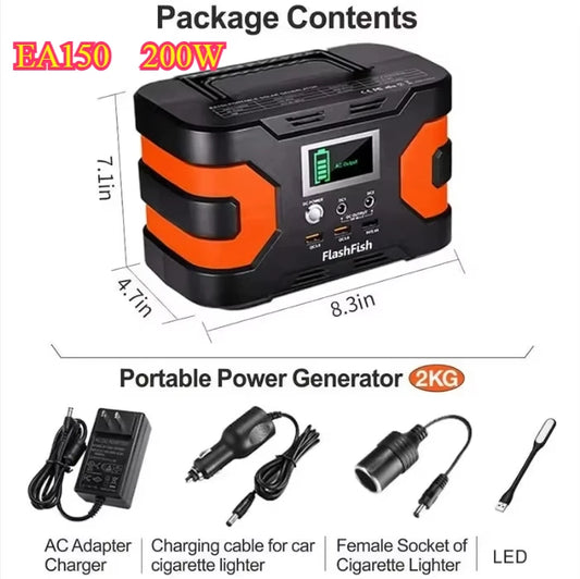 Portable Power Station 200-1000W Solar Equipment Generator Big Peak Power Output Camping Outdoor Apartment Charging Station