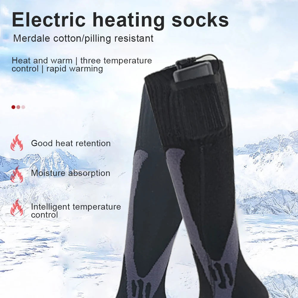 Electric Heated Socks Electric Heating Socks Fast Heating Battery Heated Socks Breathable Warm Winter Socks for Camping Hiking