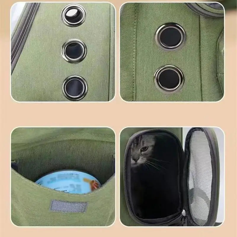 Cat Backpack Carrier Pet Bag Carrier Cat Travel Pouch Backpack Breathable Space Capsule Pet Carrier Cat Bag Pet Backpack For Comfortable Travel