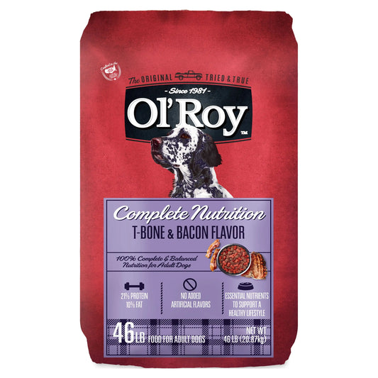 Complete Nutrition T-Bone & Bacon Flavor Dry Dog Food, 46 lbs
