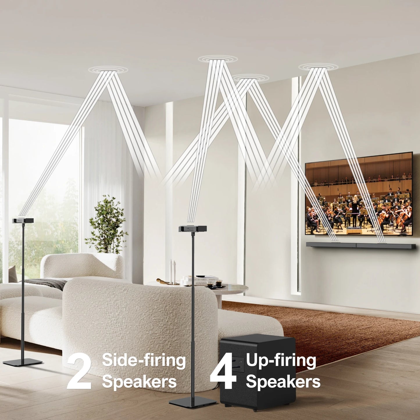 ULTIMEA 7.1.4 SoundBar with Dolby Atmos, 740W True Wireless High-End Surround Sound System with 8" Wireless Subwoofer