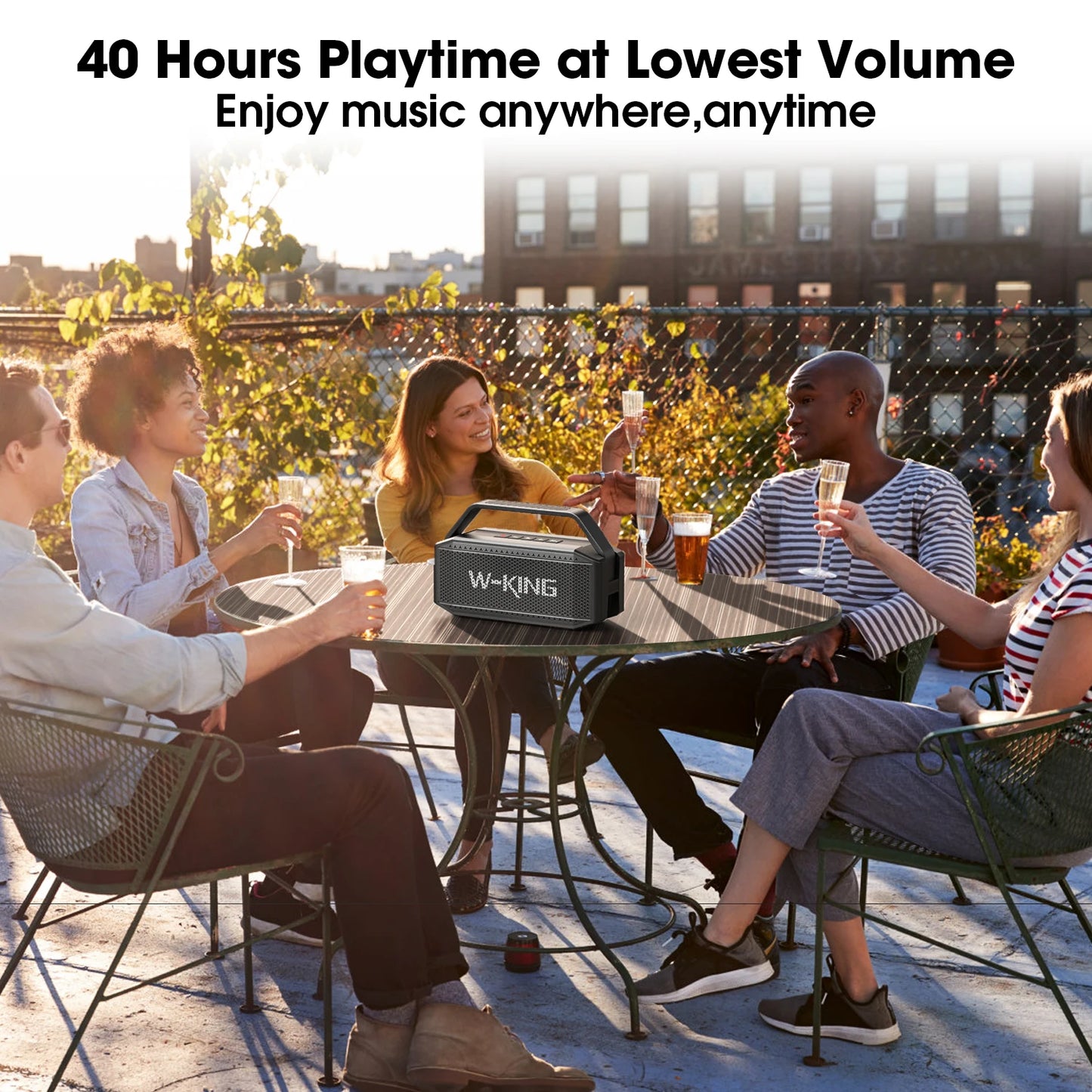 W-KING 100W Peak 60W RMS Deep Bass Bluetooth Speaker, IPX6 Portable Waterproof Loud Bluetooth Speakers Wireless with Subwoofer