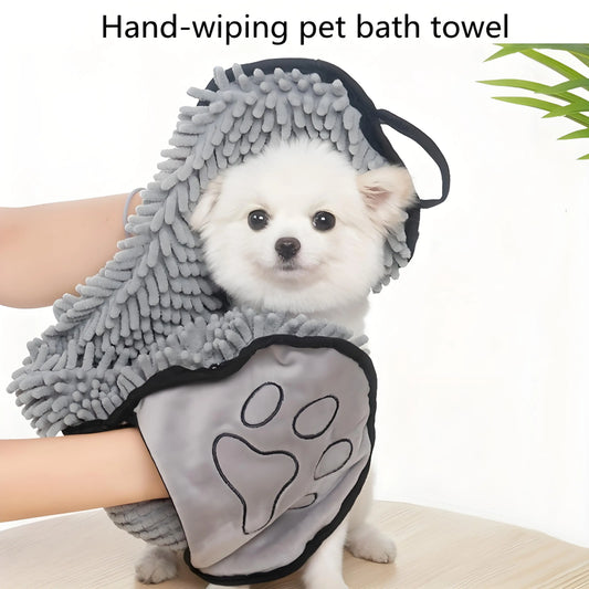 Plush Microfiber Pet Towel - Quick-Dry & Ultra Absorbent for Dogs and Cats