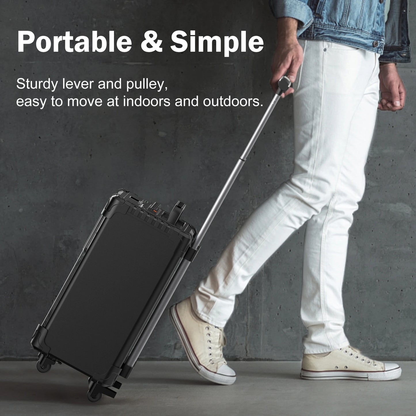 Karaoke Machine with 2 Wireless Microphones, 11000mAh Portable Speaker Set Bluetooth 5.0 Rechargeable PA System with TWS,FM, REC