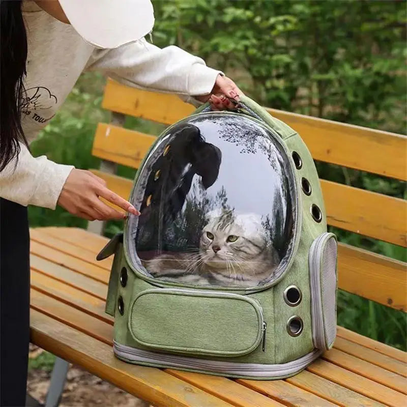 Cat Backpack Carrier Pet Bag Carrier Cat Travel Pouch Backpack Breathable Space Capsule Pet Carrier Cat Bag Pet Backpack For Comfortable Travel