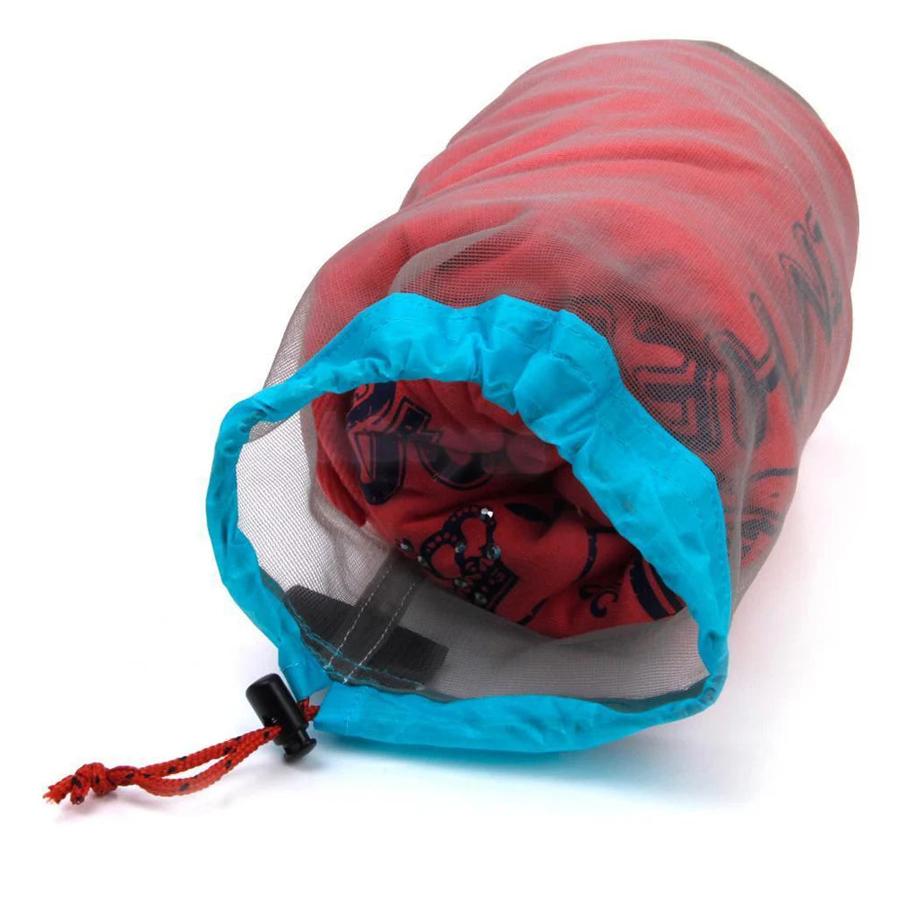 Ultralight Camping Sports Mesh Drawstring Storage Bag Hiking Climbing Stuff Sack Laundry Bag Factory Price S-XXL