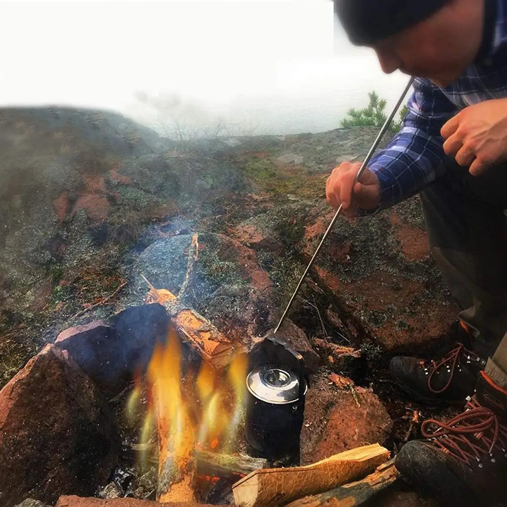Outdoor Blow Fire Tube Picnic Telescopic Stainless Steel Heat-resistant Two-end Fire Pipe Camping Tool Equipment
