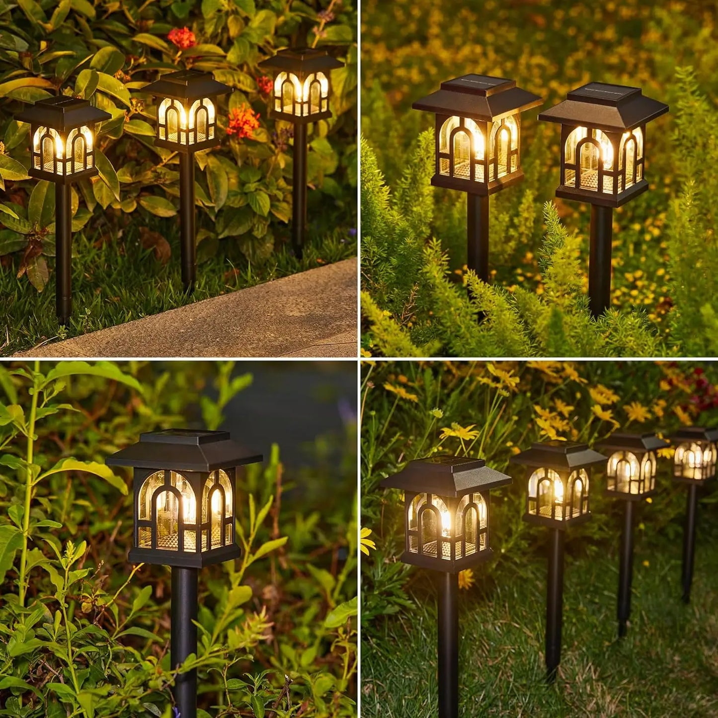 6/10 Pack Solar Pathway Lights Outdoor, Solar Landscape Path Yard Lights, Auto On/Off , for Outside Yard Lawn Patio Walkway