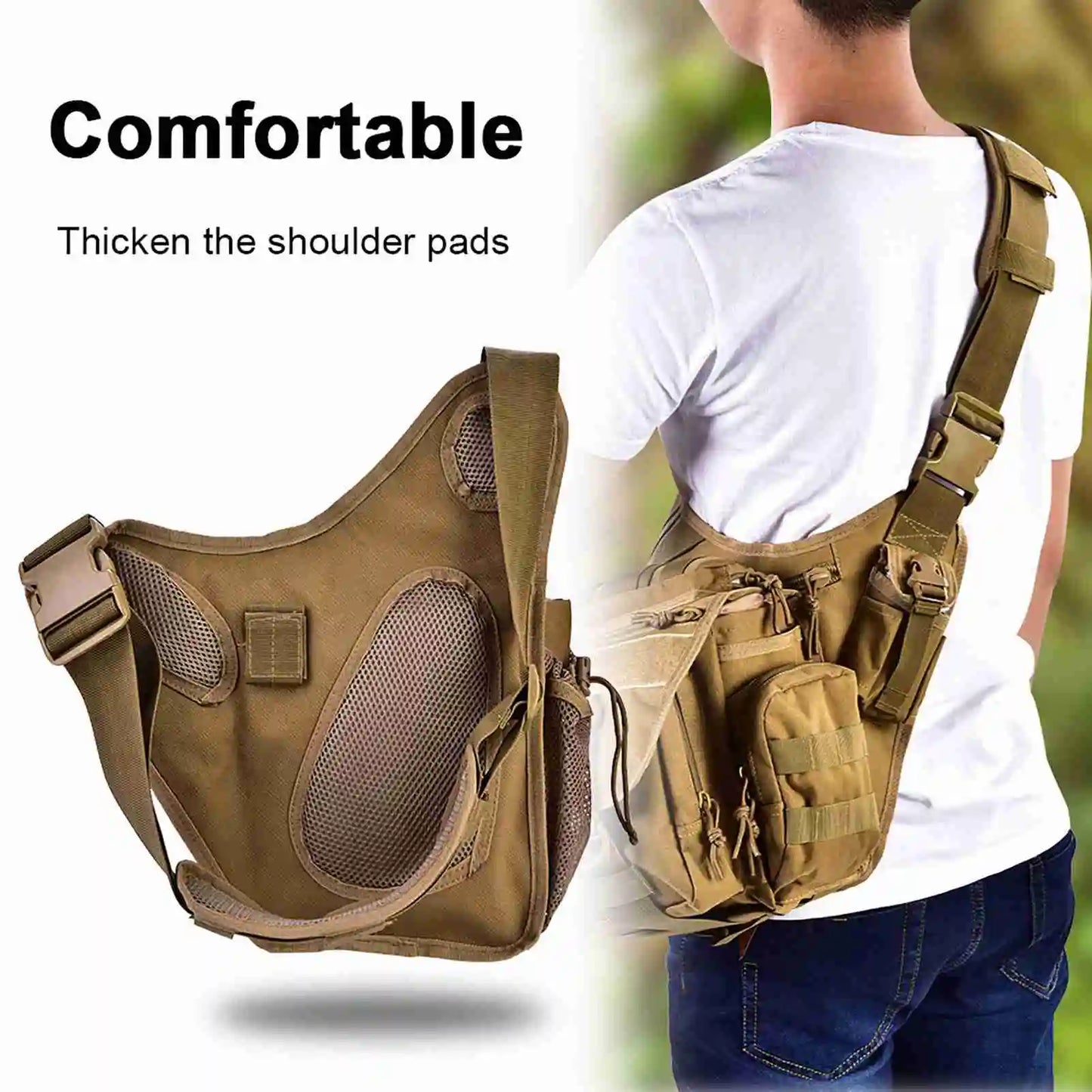 Waterproof Fishing Shoulder Bags Outdoor Sports Cycling Crossbody Chest Single Backpack Travel Climbing Camping Tactical Handbag