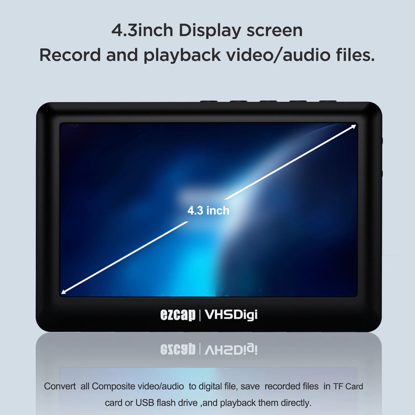 ezcap180 AV Recorder Video Audio Capture Box Record Video from Camcorder DVD Players to TF Card U Disk 4.3-inch Screen Playback