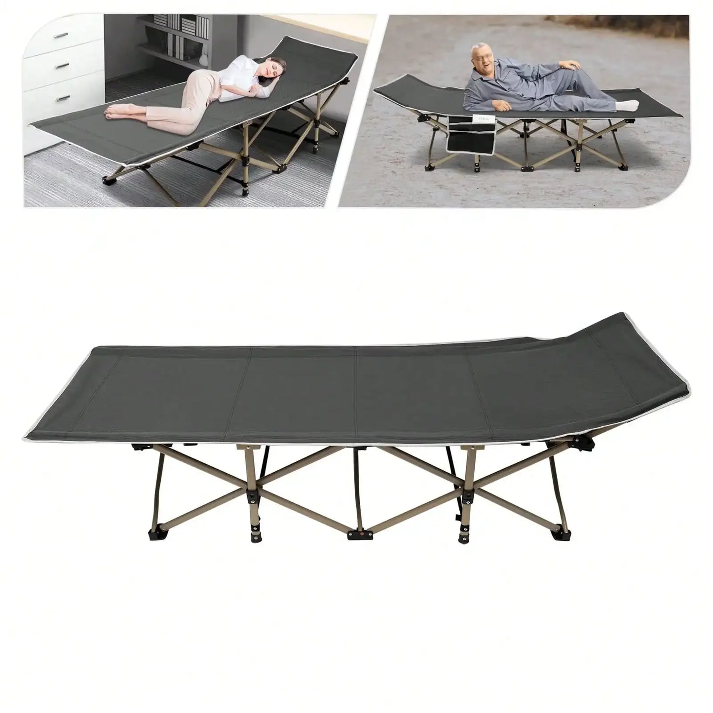 Folding Camping Cot Elevated Cot Portab Lightweight Sleeping Bed Outdoor