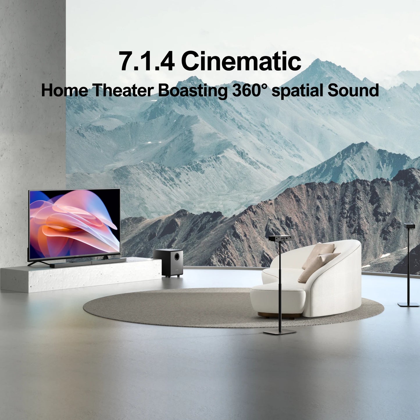 ULTIMEA 7.1.4 SoundBar with Dolby Atmos, 740W True Wireless High-End Surround Sound System with 8" Wireless Subwoofer