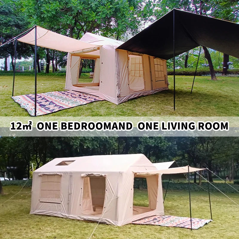 10-12 People Inflatable Tent for Camping Large Inflatable Tent, Easy Setup Glamping Tent with Pump,4 Season Tents for Camping,I