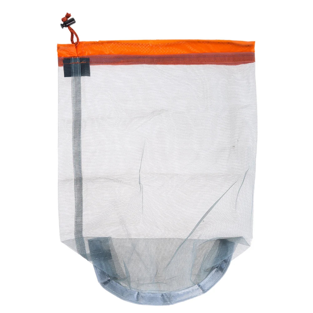 Ultralight Camping Sports Mesh Drawstring Storage Bag Hiking Climbing Stuff Sack Laundry Bag Factory Price S-XXL