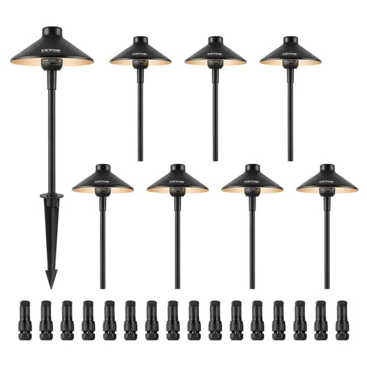 8 Pack Low Voltage Landscape Lights 3W 210LM 12V 24VAC DC Outdoor Walkway Lighting 3000K Warm White IP66 Waterproof