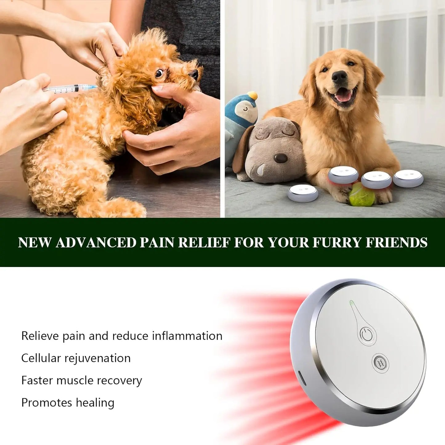 Portable Red Light Therapy Device for Pets Arthritis Treatment Pain Relief Wavelength 660nm*9/810nm*1 Veterinary Equipment
