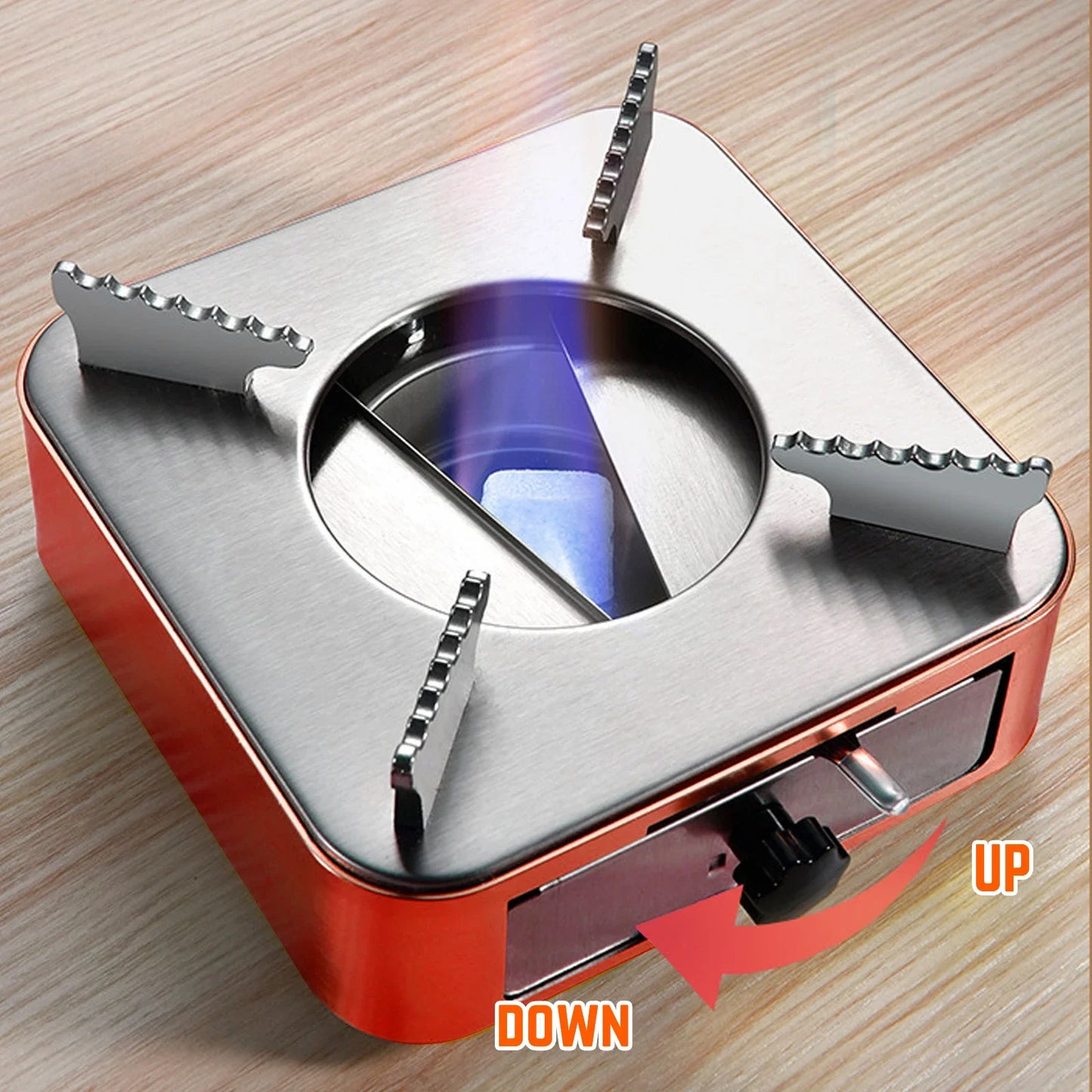Portable Camping Stove with Adjustable Firepower Drawer Alcohol Stove For Outdoor Barbecue Camping Equipment