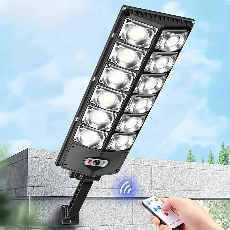 Waterproof Solar Street LghtsOutdoor,with wide Angle MotionSensor can remote control Forcommercial Area,Yard