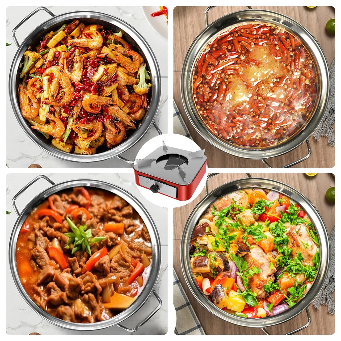 Portable Camping Stove with Adjustable Firepower Drawer Alcohol Stove For Outdoor Barbecue Camping Equipment
