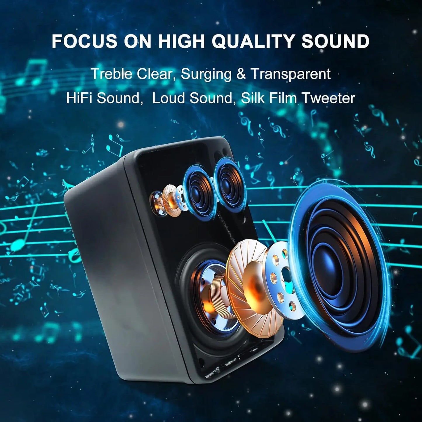 Herdio 2PCS 3.5'' Passive Outdoor Speakers 200W 3 Way Premium Mountable Wall Mount Speakers With Superior Sound Waterproof