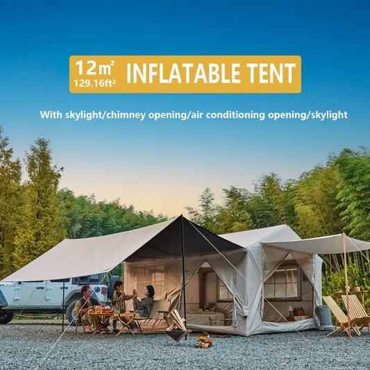 10-12 People Inflatable Tent for Camping Large Inflatable Tent, Easy Setup Glamping Tent with Pump,4 Season Tents for Camping,I