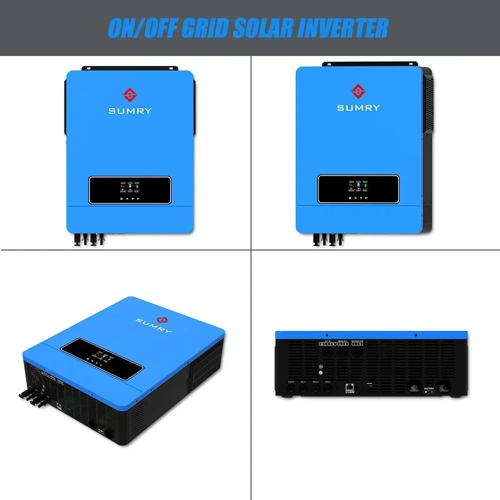 SUMRY on/Off Grid Solar Inverter 10.2kw 48VDC To 220VAC MPPT Solar Power AC Hybrid Inverter Generator Dual Output
