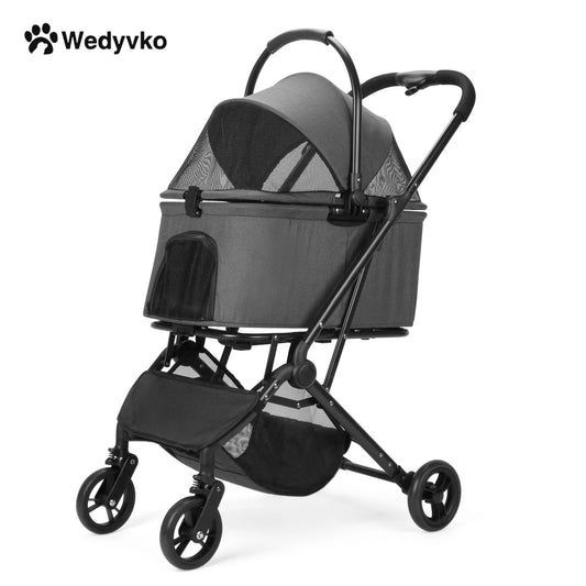 Pet Stroller for Dogs Dog Strollers for Small/Medium Dogs With Detachable Carrier Easy Lock Canopy Cozy House Trolley Pet Bags