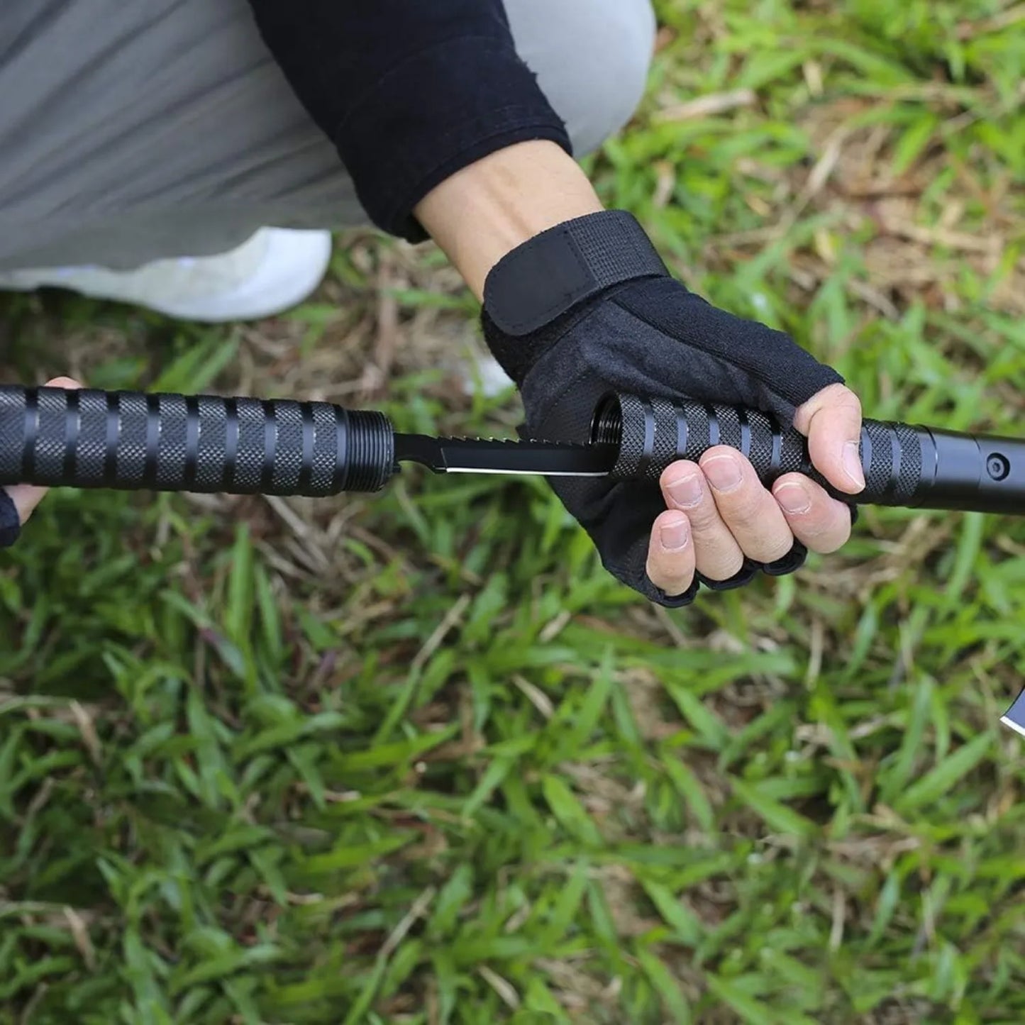 Tactical Folding Survival Axe w/Hammer & Nylon Sheath, Multifunctional Camping Hatchet for Hiking/Hunting/Outdoor Survival Gear