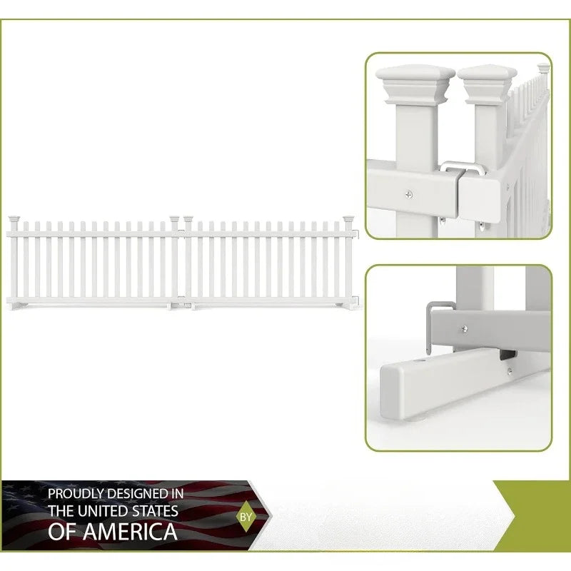 22in H x 44in W (2 Panels) Freestanding Zippity Portable Puppy Fence Kit, Dog Puppy Playpen, Dog Fence Outdoor for Yard, Vinyl
