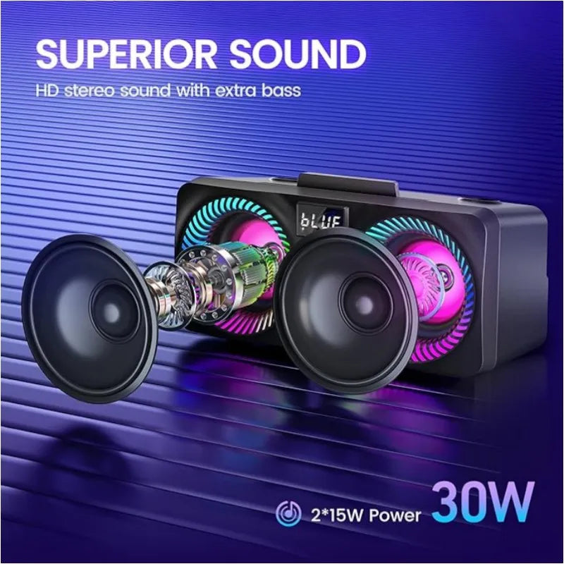 Portable Karaoke Machine Karaoke with 15W Bluetooth Speaker 2 Wireless Karaoke Microphone Rechargeable Microphone Slot for Home