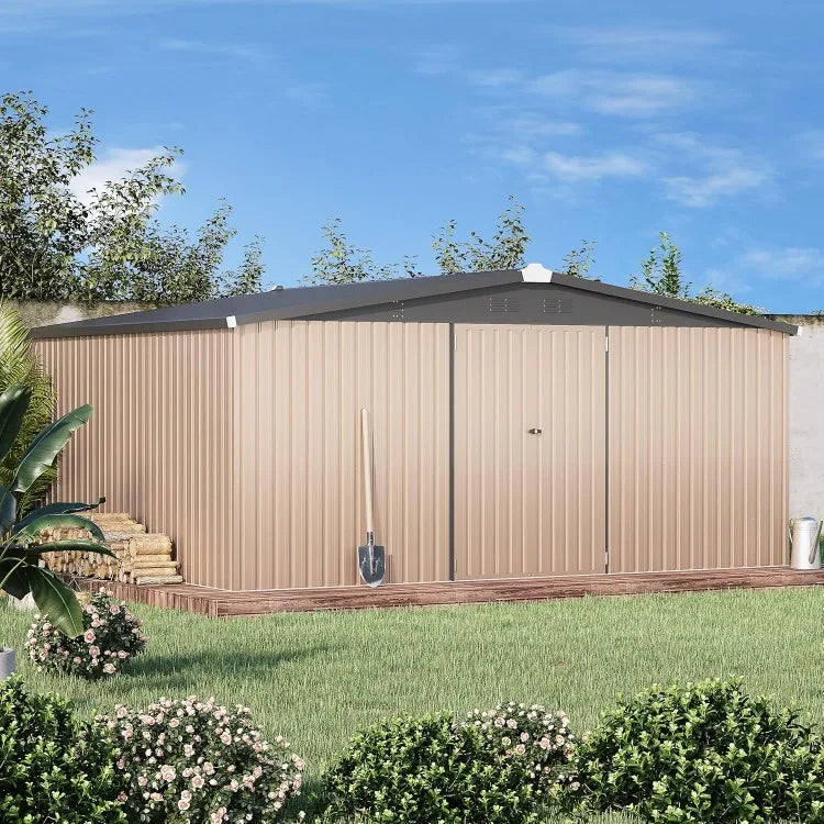 14' x 12' Shed Outdoor Metal Storage, Large Storage Sheds & Outdoor Storage Clearance 14' x 12', Large Steel Yard Shed,