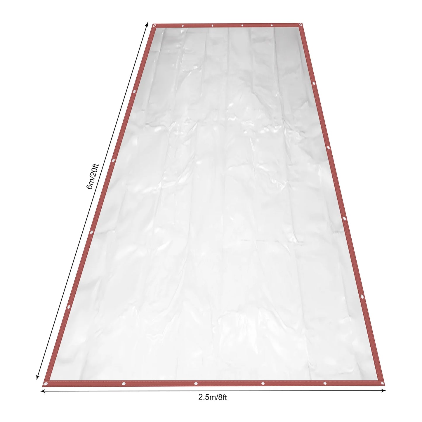 8*20ft/2.5*6m Rainproof Tarpaulin PVC Plastic High Light Transmittance Rainproof Tarpaulin