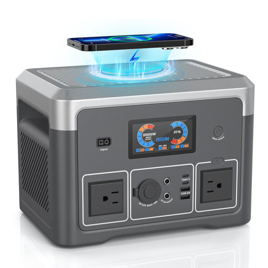 Portable Power Station 665.6Wh LiFePO4 Battery with 2x 600W AC Outlets(Surge 1800W) for Outdoor Camping RV Home Music Player