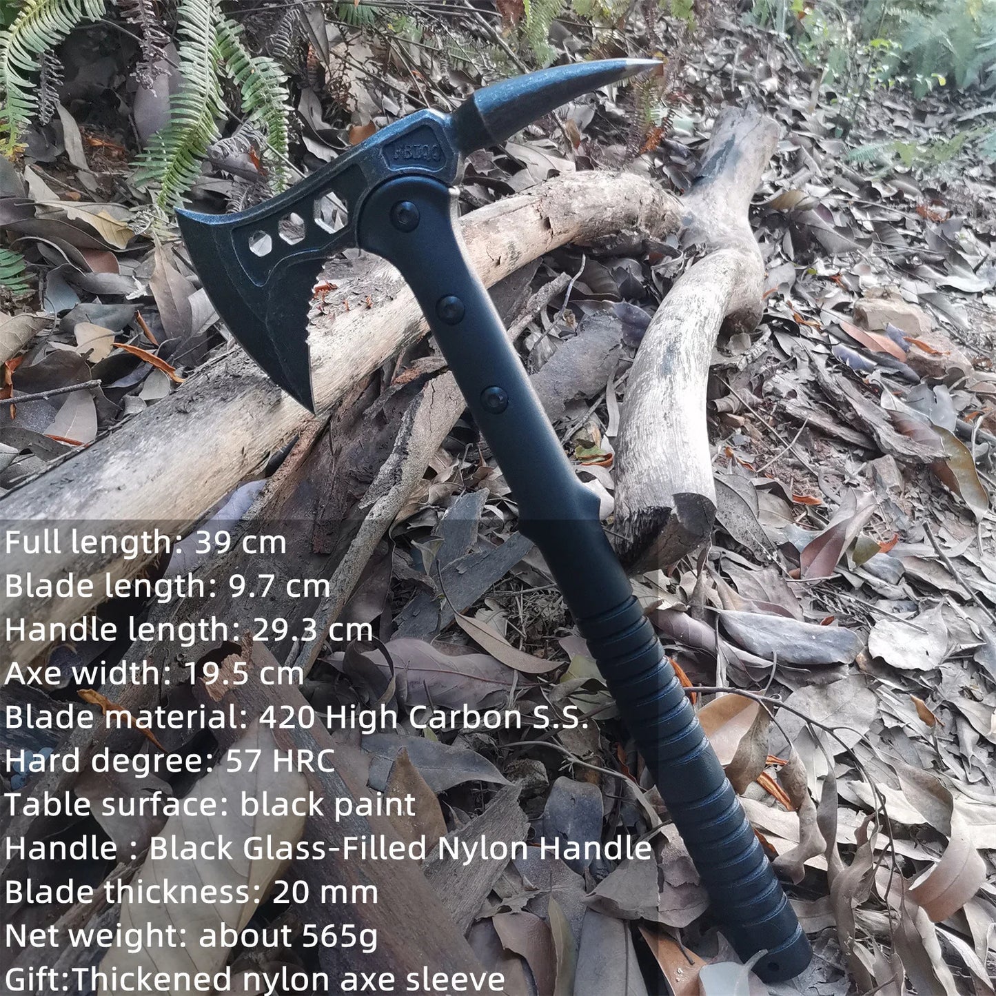 Survival Axe Tactical Hunting Hammer Multifunction Camping Hand Fire Axe Portable Plascti Handle Ax Outdoor Rescue Tools